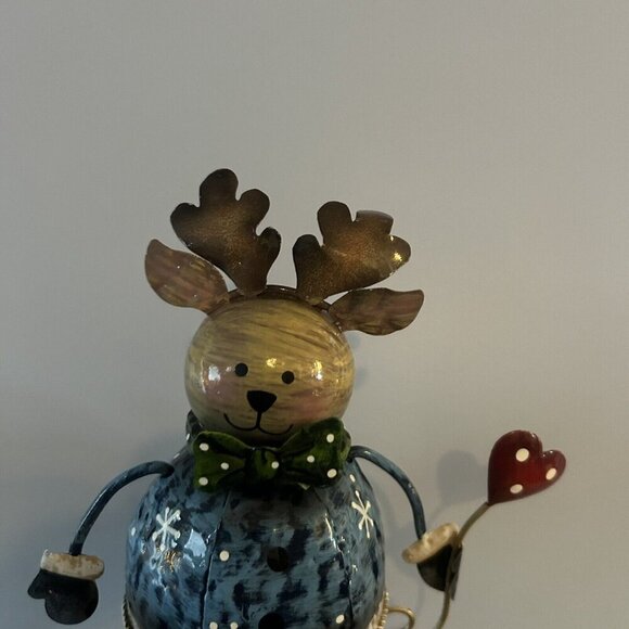 2 Metal Christmas Holiday Bear Reindeer Blue Red Bouncing Spring Figurine - Picture 8 of 13